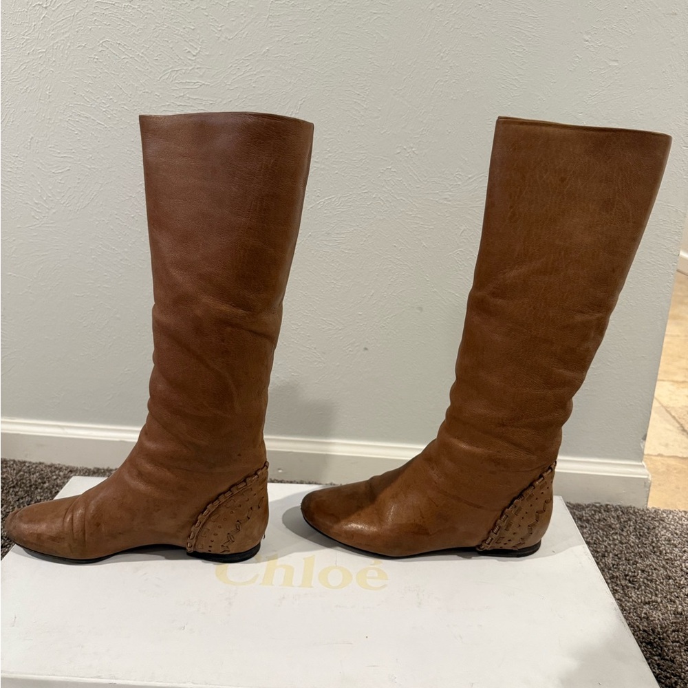 Chloe Leather Riding Boot - Picture 3 of 12